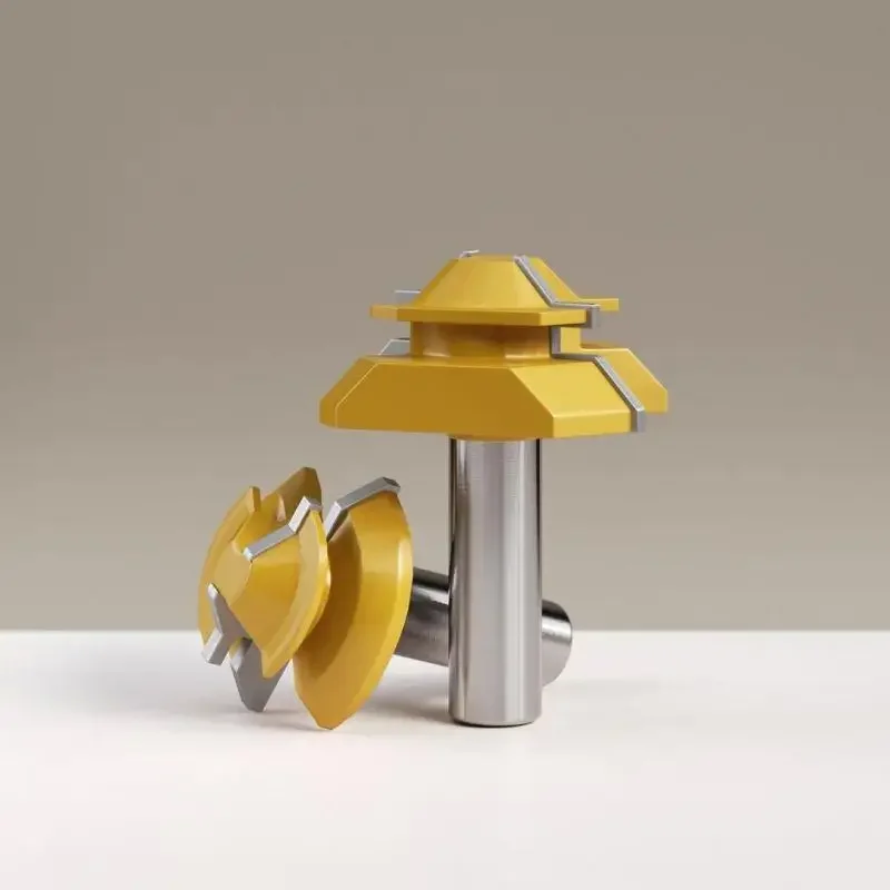 45 ° Miter Router Bit para Carpintaria, Right Angle Tenon Milling Cutter Tool, Fresagem de perfuração para madeira, Carbide Alloy