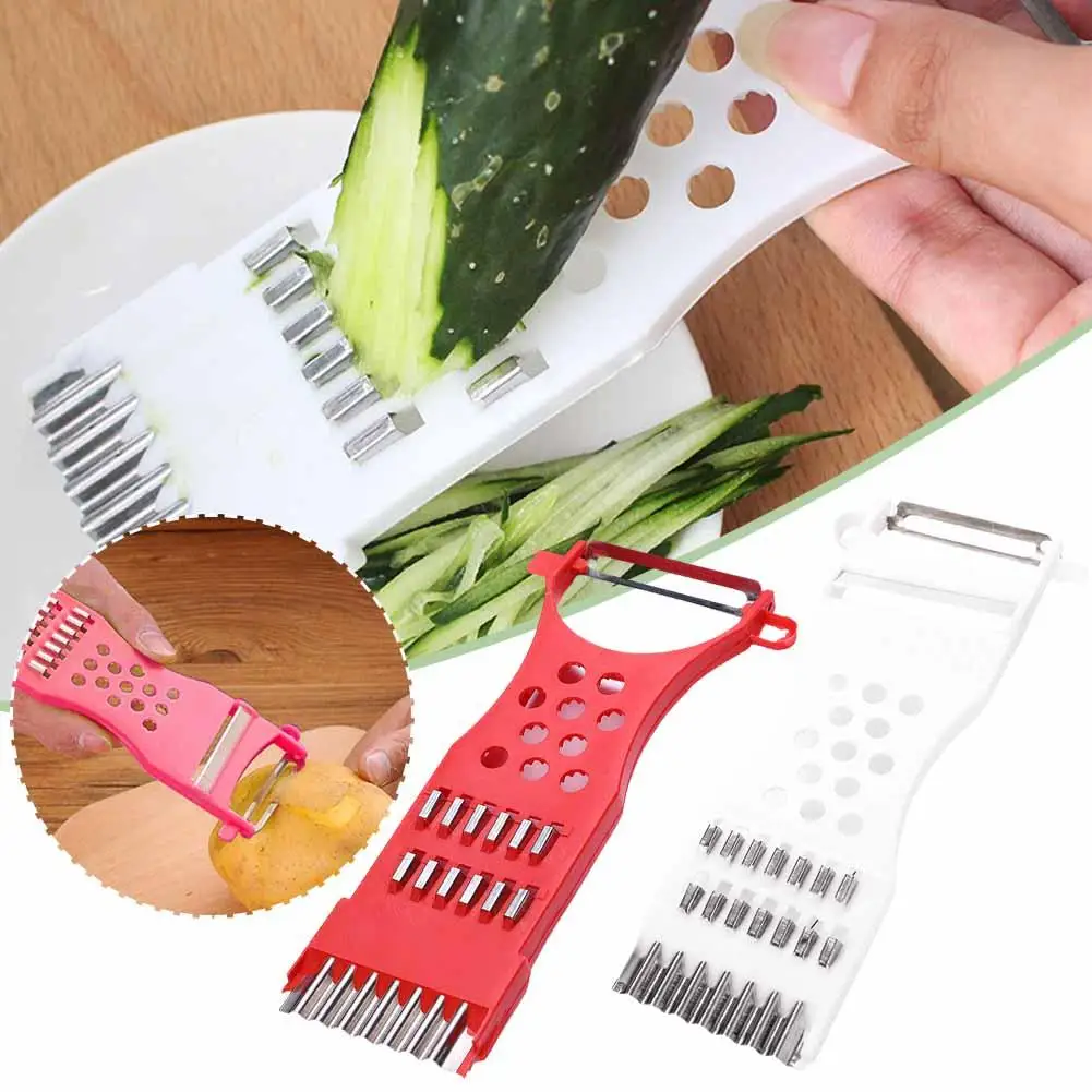 New 1 Pc Multi-function Grater Peeler Kitchen Vegetable Fruit Carrot Knife Gadgets Paring Head Double S7K0