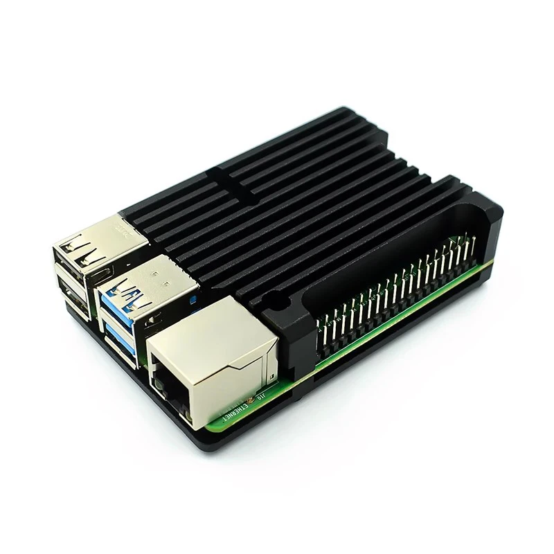 Obudowa aluminiowa Raspberry Pi 4/3 z podwójnym wentylatorem chłodzącym Metalowa obudowa Czarna obudowa do RPI Raspberry Pi 4B/3B/3B+ — zdjęcie produktu 3