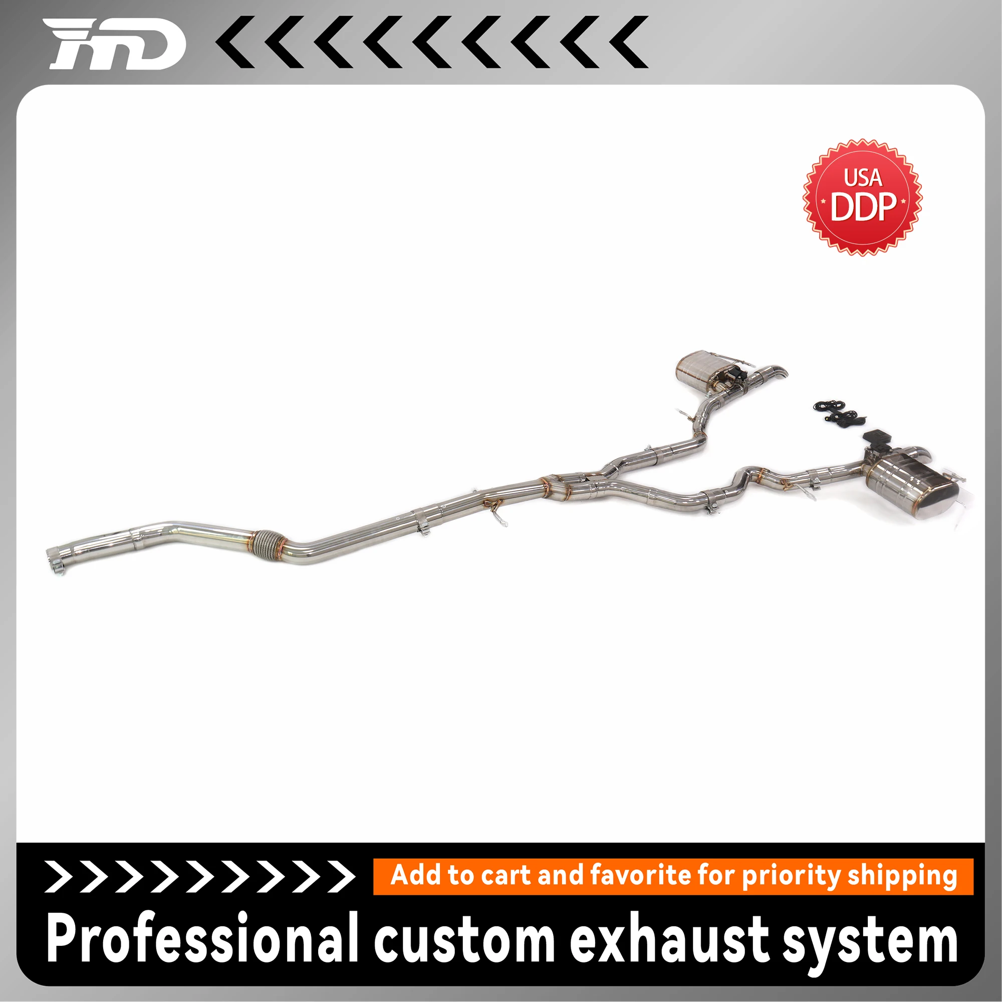 HMD Catback Exhaust for Range Rover Velar 2.0T With electronic valve Stainless Steel System with Deep Refined Sound & Direct Fit