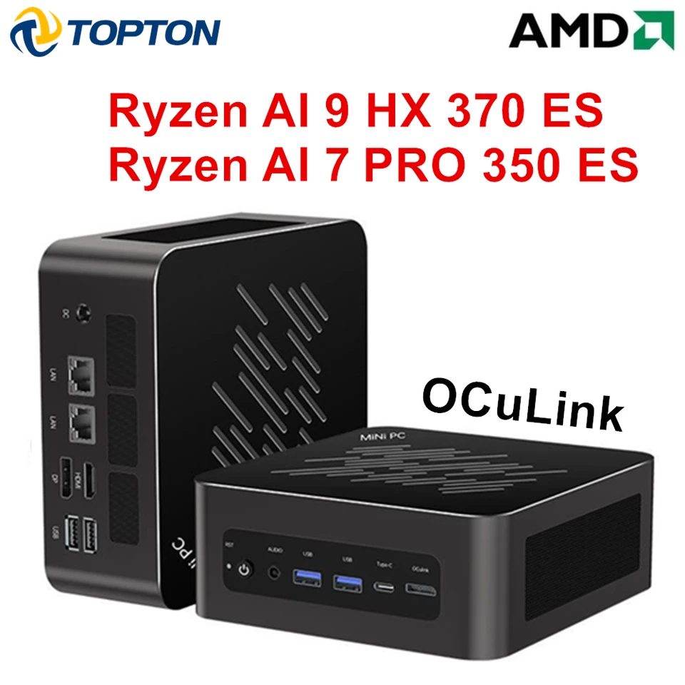 토포튼 게이밍 미니 PC AMD 라이젠 AI 9 H 465 ES HX 370 ES 7 PRO 350 ES OCuLink USB4 2x2.5G LAN 데스크탑 컴퓨터 윈도우 11 WiFi6E 썸네일 7