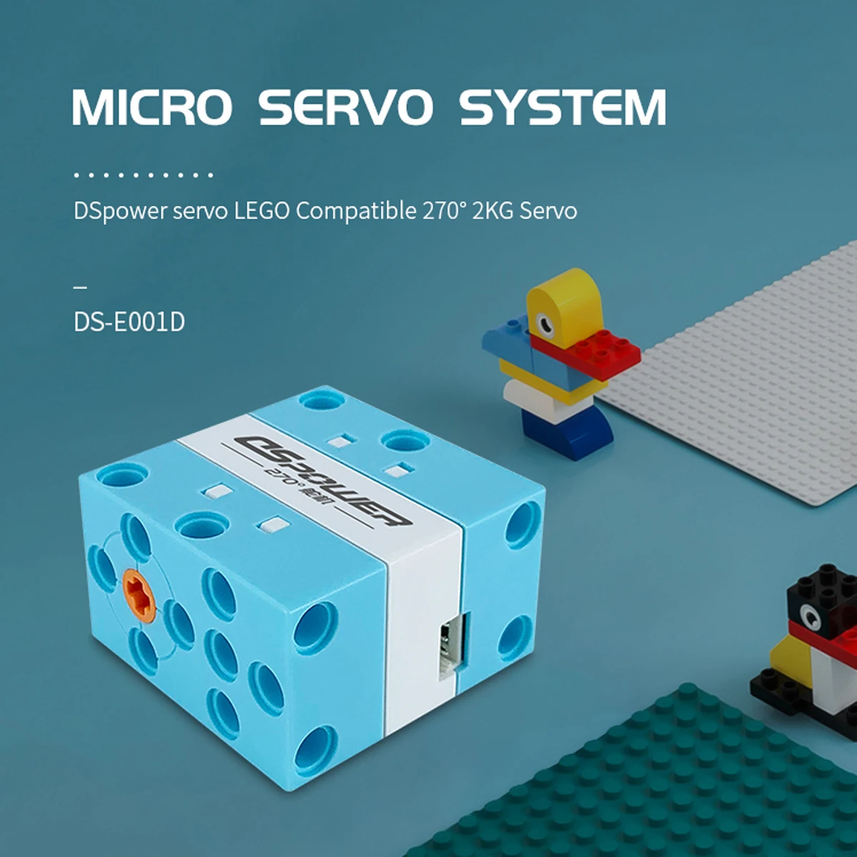 DSpower 2KG 180 °   270 °   360 °   Servo de bloques de construcción, broca porosa de alto par, programación de salida bidireccional para Robot de construcción Lego