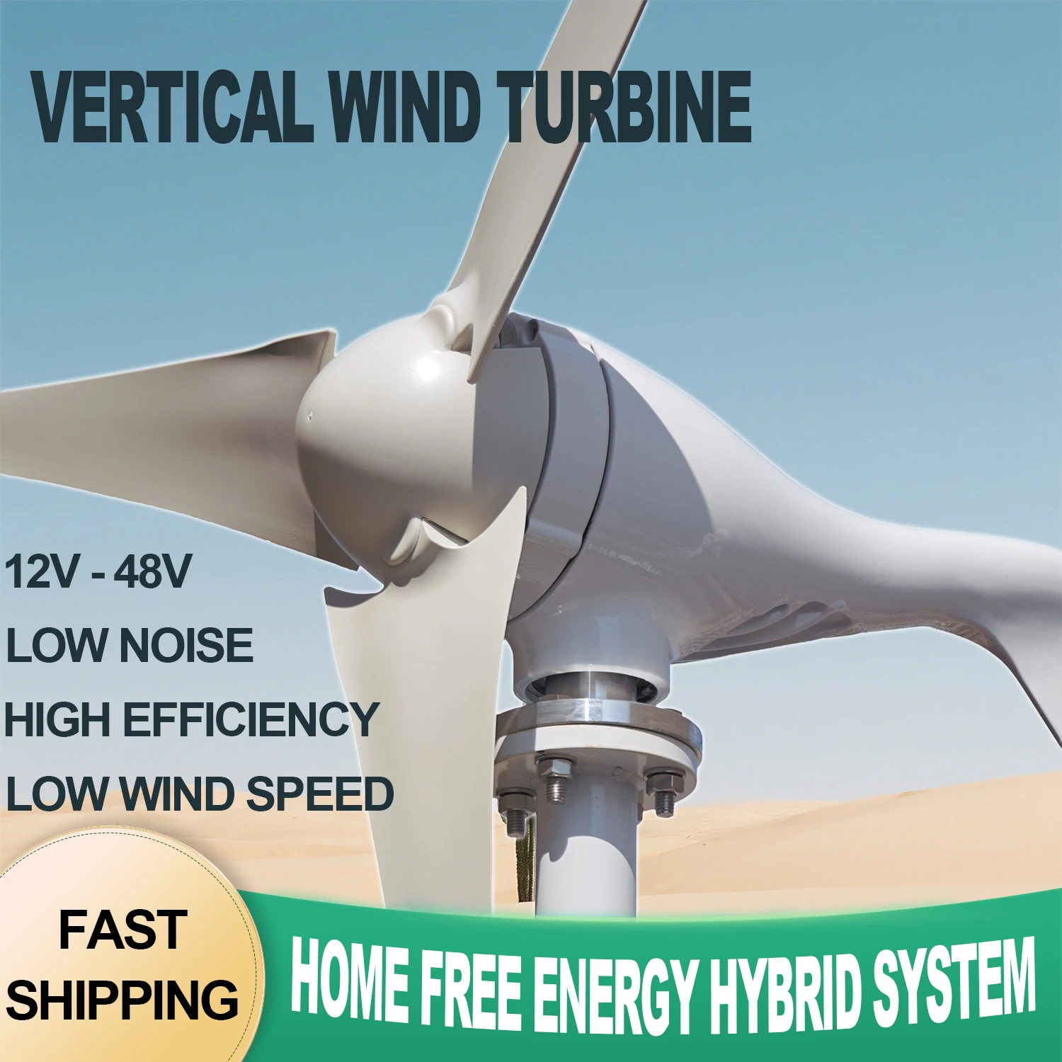 Wind Turbine Generator 3000W Horizontal 12V 24V 48V Free Energy Magnetic Dynamo Strong Power 220v Inverter Output For Home