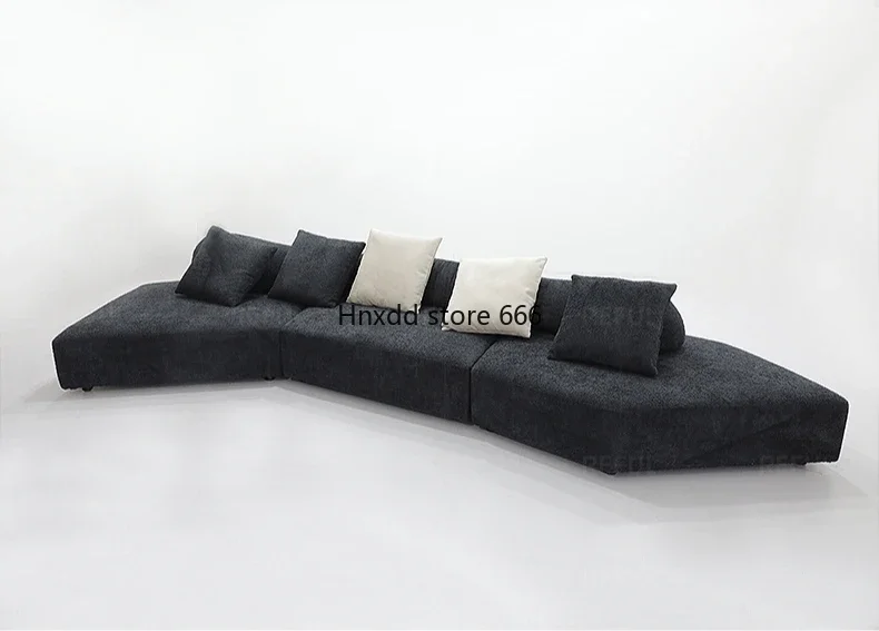 Modern simple small apartment creamy wind special-shaped fabric sofa removable and washable