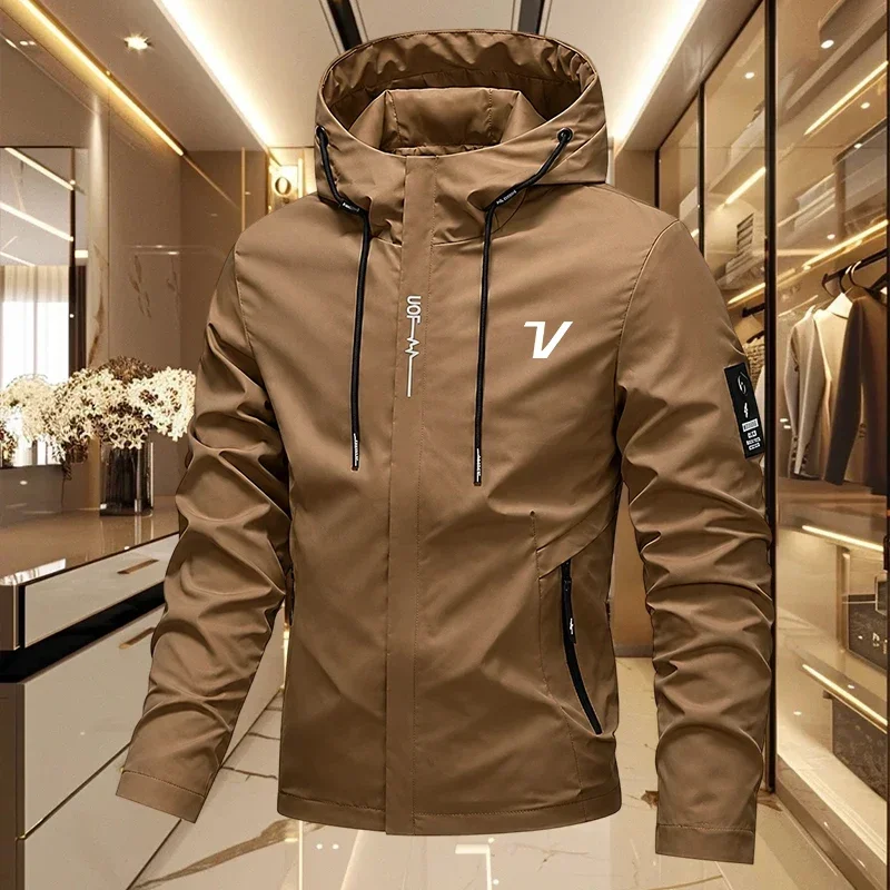 2026 New High-Quality Men's Windproof Jacket, Large Waterproof Jacket with Mountain and Bicycle Hood, Size Runs Small