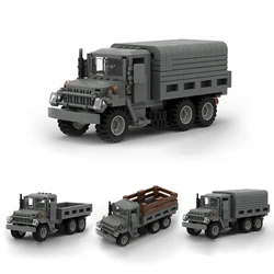 Camión Militar M35 de la Segunda Guerra Mundial para niños, vehículo blindado de transporte, MOC, bloques de construcción, camión de tropas, coche de juguete, regalo de cumpleaños