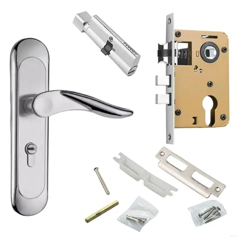 

964E Security Door Lever Handle Lock Entry Door Handle with Lock and Key Enduring