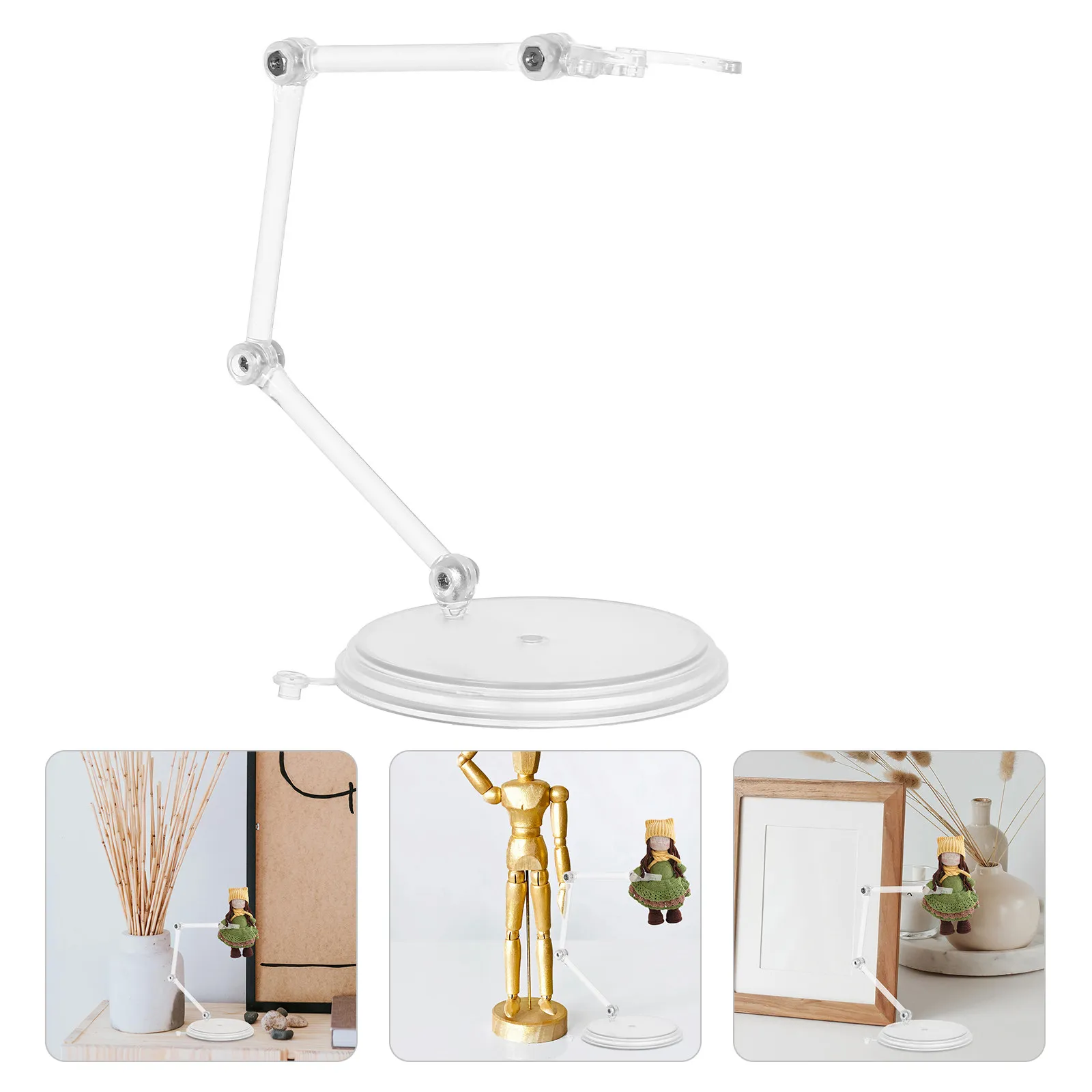 

3Pcs Invisible-Look Transparent Action Figure Stand Adjustable 4-Fold Clear Plastic Holder for Dynamic Scene Display
