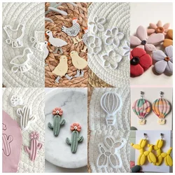 Flower Balloons Polymer Clay Cutter Chicken/Duck Soft Pottery Mold DIY Ceramic Earrings Jewelry Polymer Clay Tools