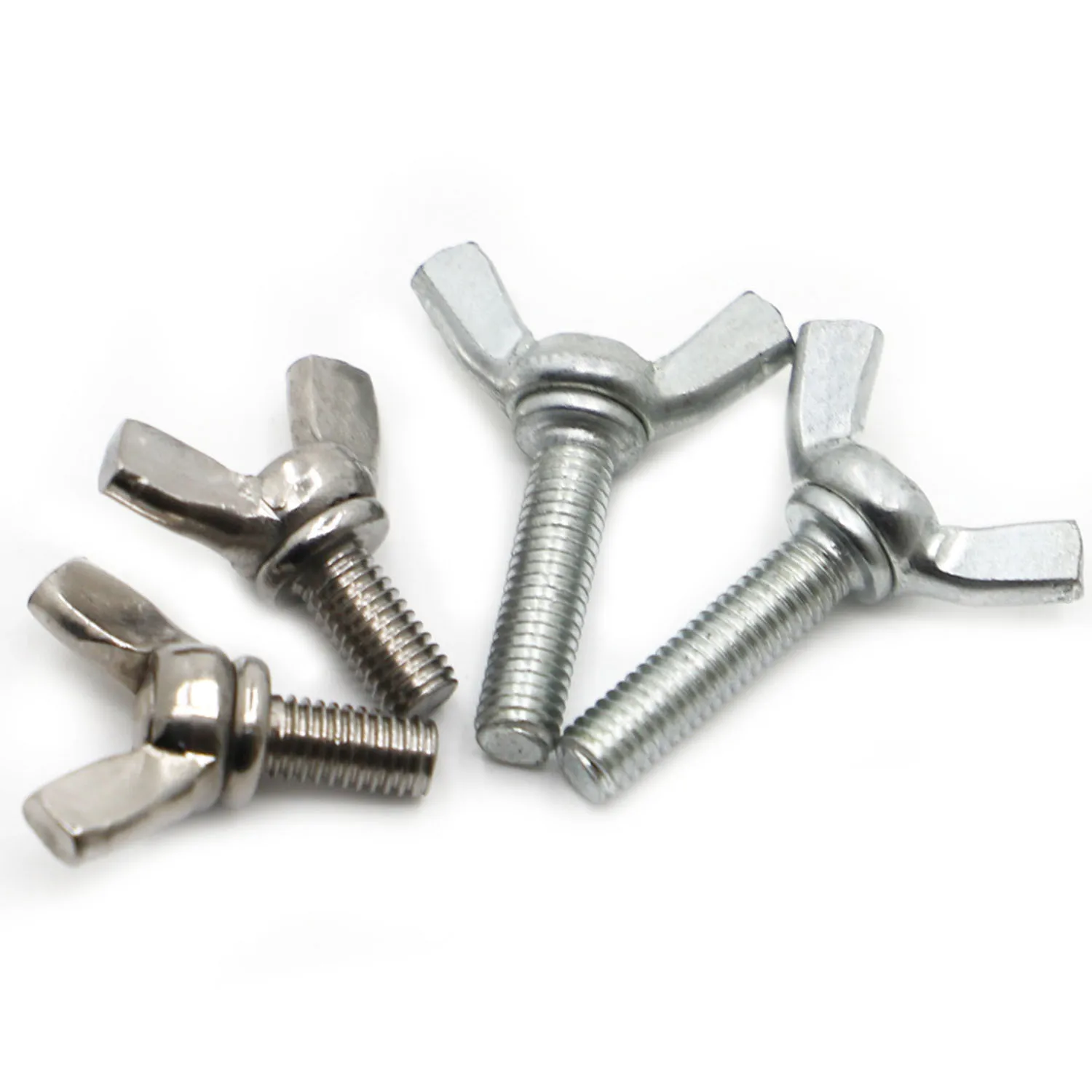 DIN316 304 Stainless Steel / Galvanized Steel Hand Tighten Adjust Bolt Butterfly Wing Head Thumb Screw M3 M4 M5 M6 M8 M10