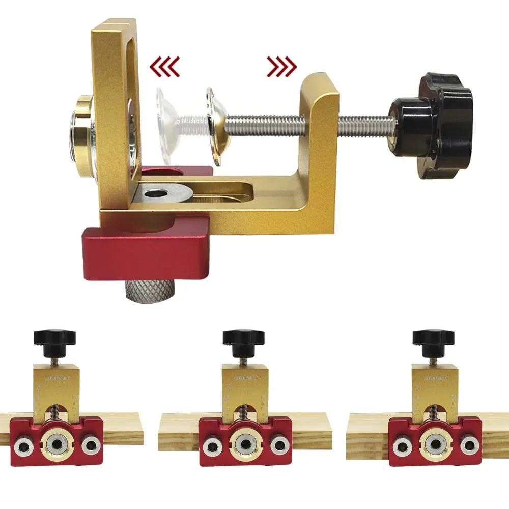 Adjustable 3 in 1 Dowel Jig Drilling Guide Kit Set Positioning Clip Puncher Locator Woodworking Joints Tools for Guide  Dowel