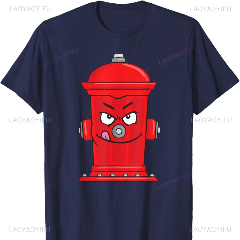 Humorous Fire Hydrant Emoticon T Shirt Funny Gift Idea Harajuku Men Clothing Graphic T Shirts Shirts for Women Y2k Accessories