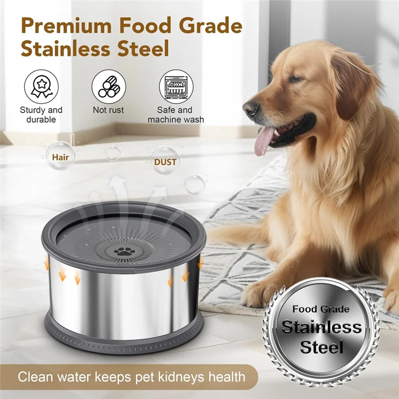 

【NEW】6.5L Dog Water Bowl 1.6 Gallon Super Large Capacity No Spill Dog Water Bowl,Stainless Steel Spill Proof Water Feeder Durabl