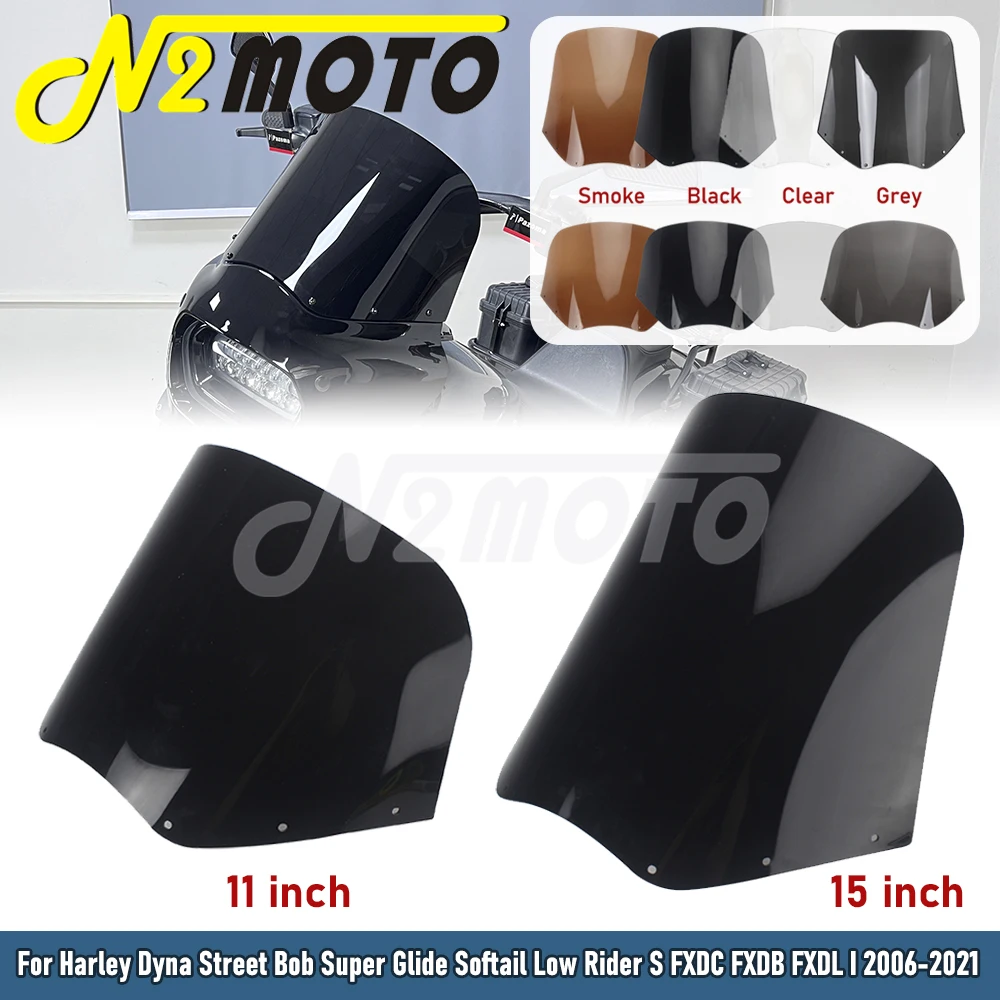 

Motorcycle Headlight Fairing 11" 15" Windscreen For Harley Dyna Super Glide Street Bob Softail FXLRS Cowl Windshield Deflector