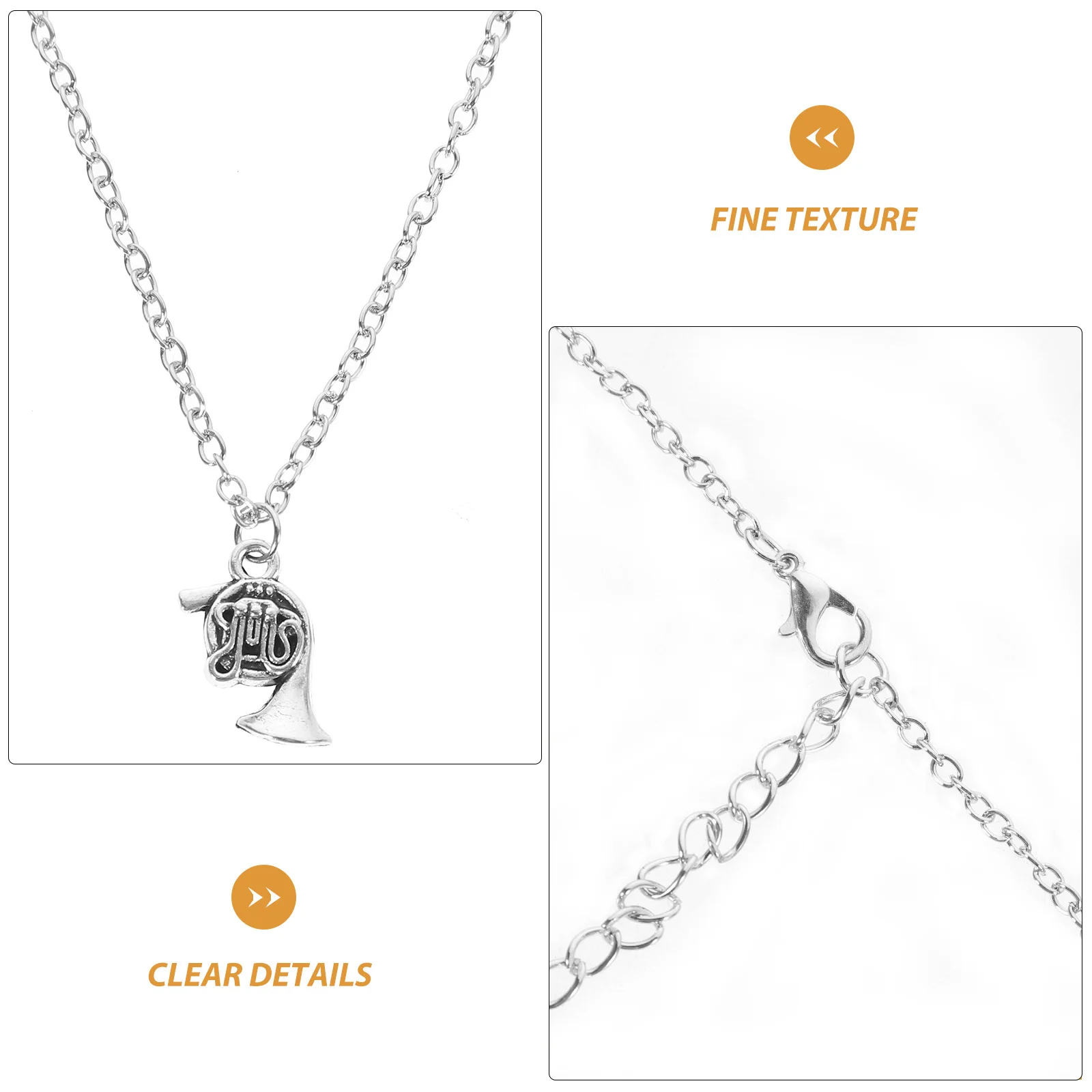 2 قطعة قلادة القرن قلادة الموسيقى ملاحظة المعادن سحر قلادة للنساء الرجال أنيق الموسيقى عاشق المجوهرات الكلاسيكية العصرية الإكسسوار #6