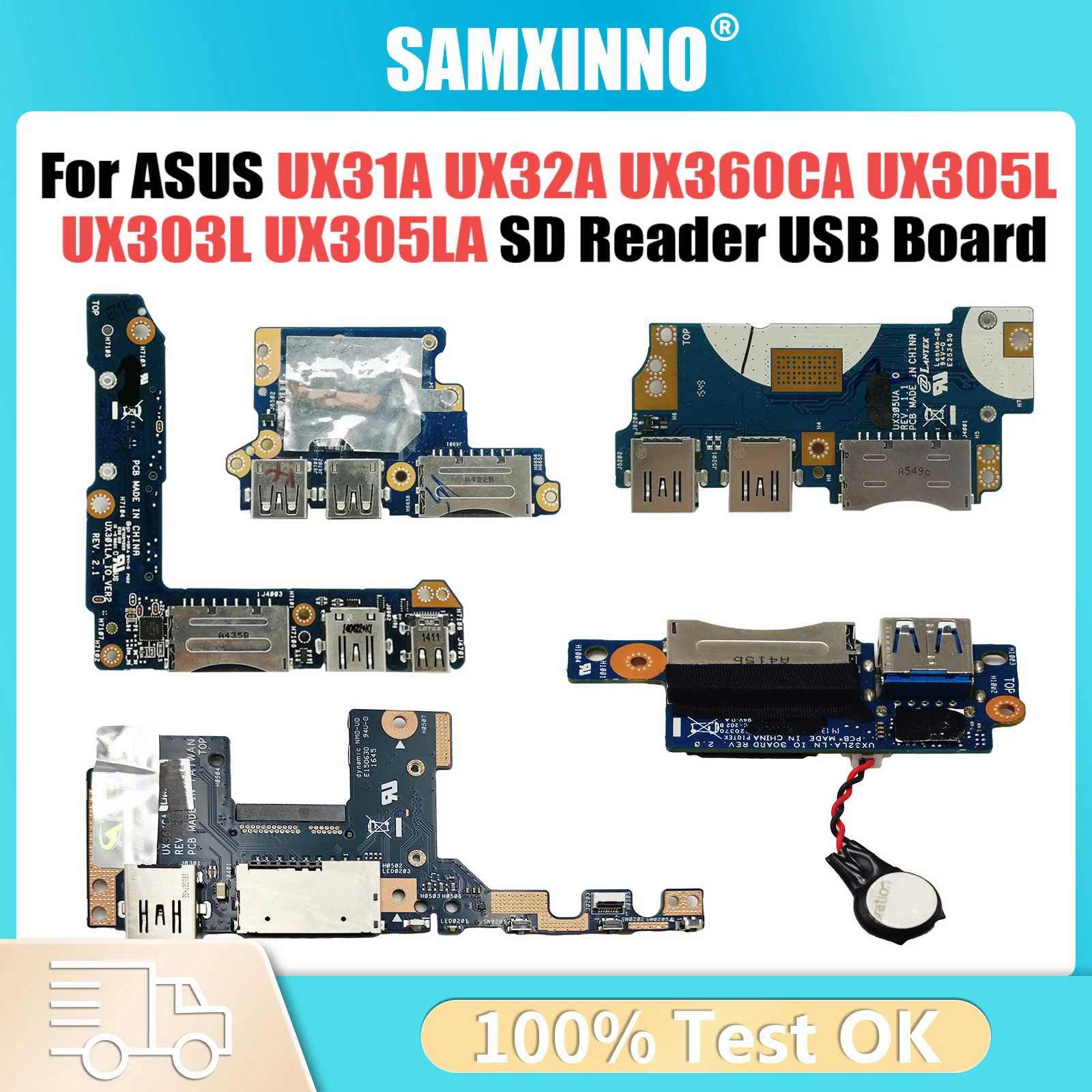 Usb sdリーダーボード,asus ux31a ux32a ux360ca ux305l ux303l ux305la ux305u ux305ua ux303ub ux301l ux301la用の100% テスト済みの高速sh