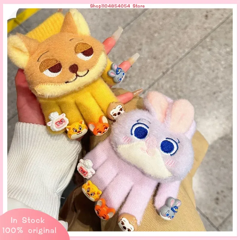 

Перчатки с рисунком Джуди, кролика, лисы, Ника, перчатки с полупальцами для мальчиков и девочек, зимние теплые модные аксессуары, подарки на Рождество и день рождения