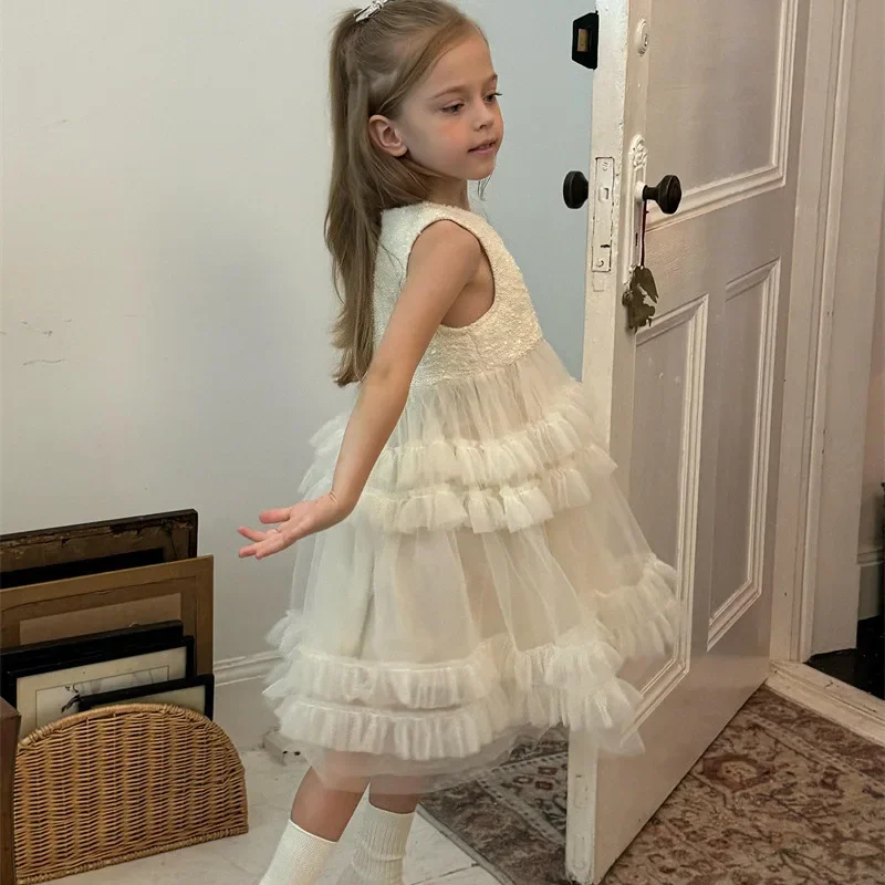 2024 Autumn Girls' Small Fragrant Style High Waist Princess Skirt Short Coat Set  kids dresses for girls