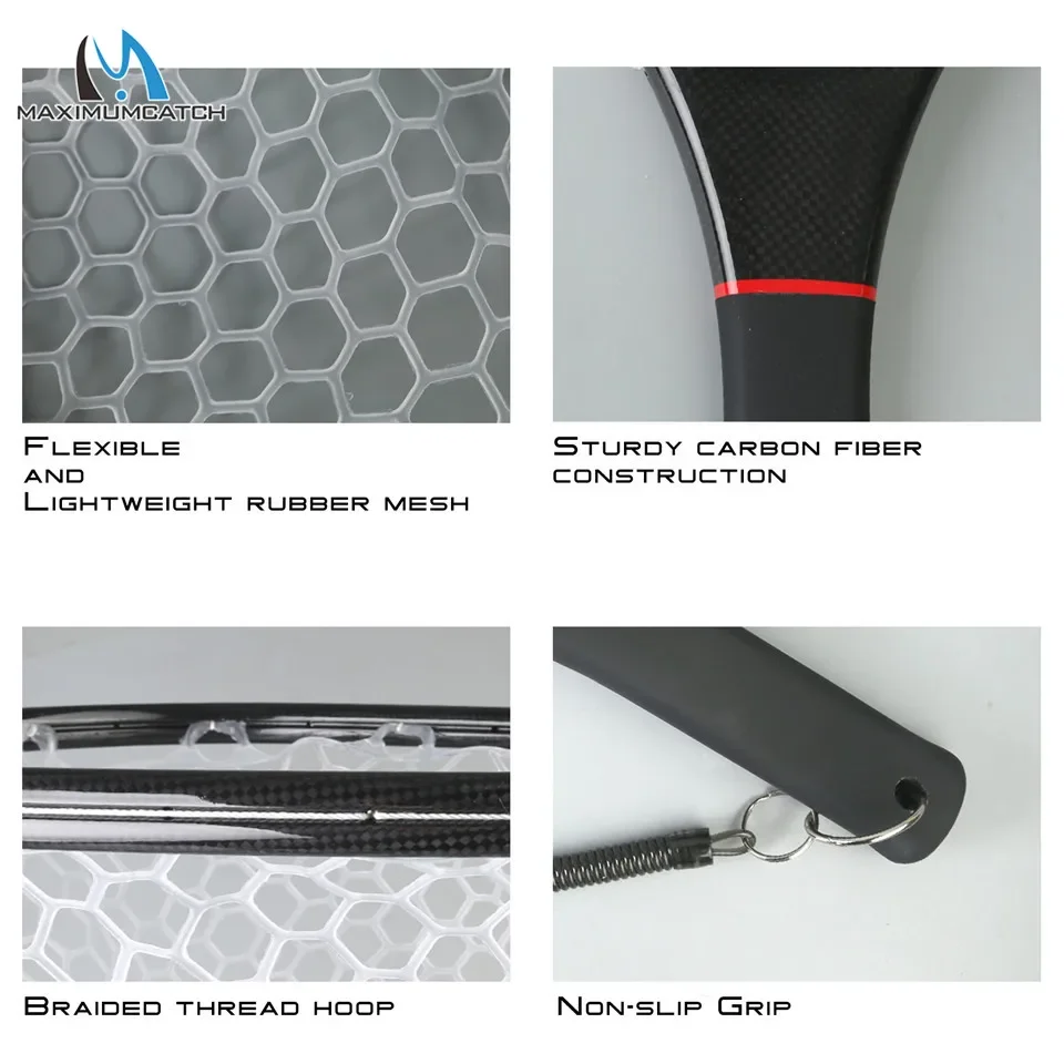 Maximumcatch Neues FL95/96/97 60-95CM Nicht faltbares Angelkescher aus Kohlefaser-Verbundwerkstoff, langlebiges Fischernetz – Detail 16