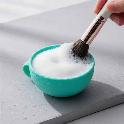Makeup Brush Cleaner Soft Silicone Makeup Brush Bowl Folding Powder Puff Eyeshadow Brush Cleaning Pad Beauty Tools