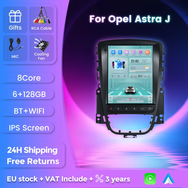 EU Free Duty Store For Opel Astra J Vauxhall Buick Verano 2009 - 2013 Radio Multimedia Gps Android WIFI DSP 6 + 128GB Head Unit