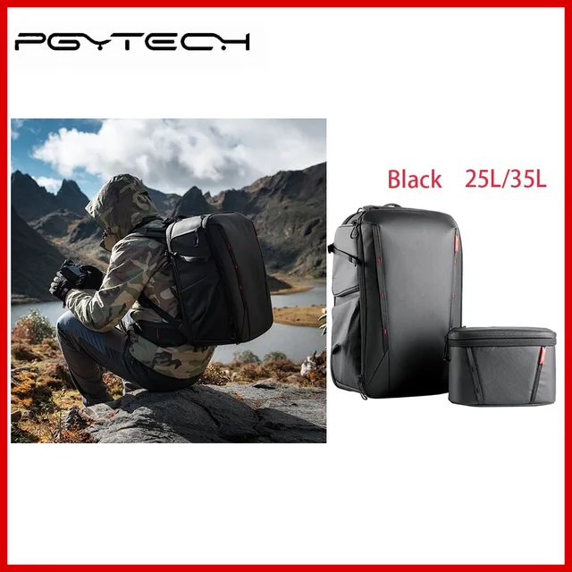 Mochila para câmera PGYTECH OneMo 2 com bolsa de ombro para laptop de 16 “para fotógrafos Mochila à prova d'água para DJI Air 3
