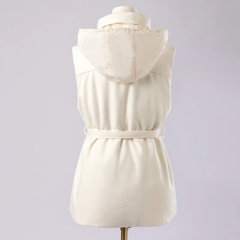 K1782W جودة عالية الأبيض بطة أسفل سترة مقنعين أسفل سترة للنساء سترة مبطنة دافئة