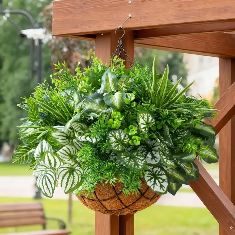 

Искусственные пластиковые листья для наружного крыльца, реалистичная искусственная зелень, устойчивое к атмосферным воздействиям