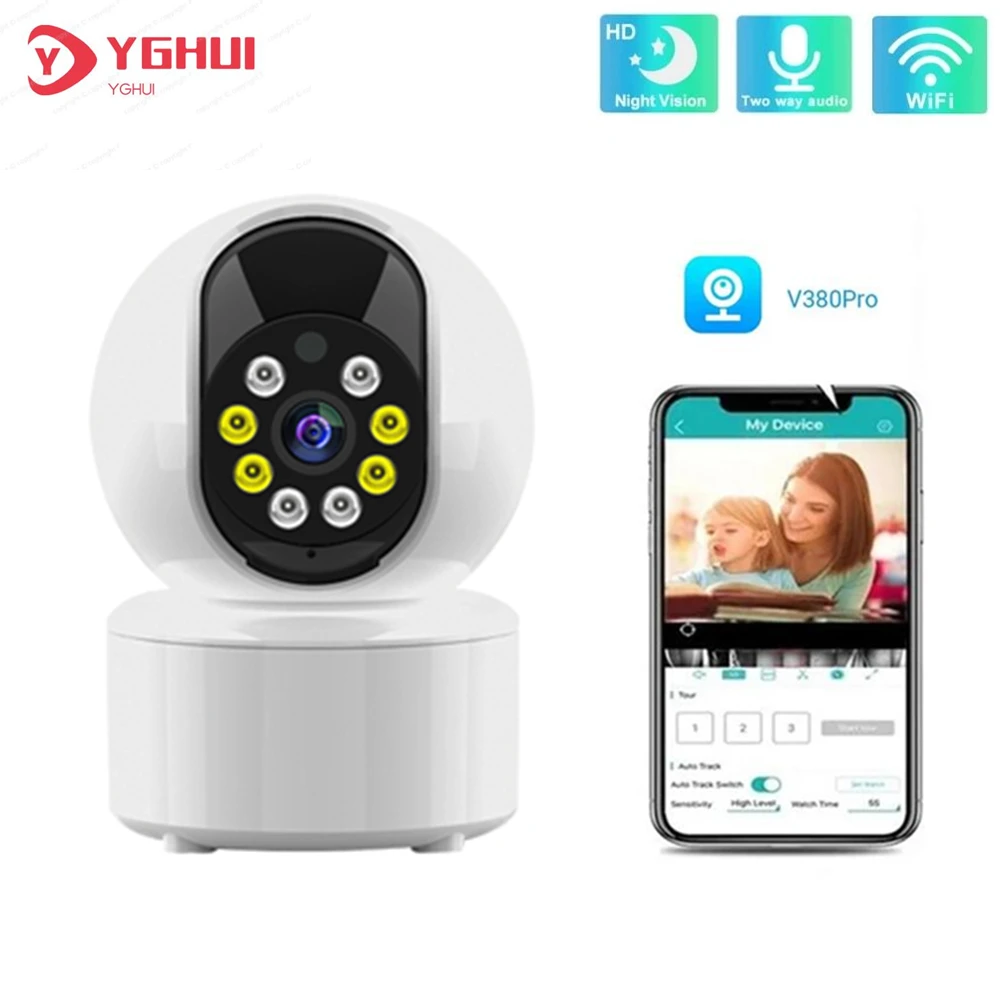 

3MP V380 Pro Mini IP Camera HD Auto Tracking Night Vision Infrared Baby Monitor Smart Home Surveillance CCTV Camera with WiFi