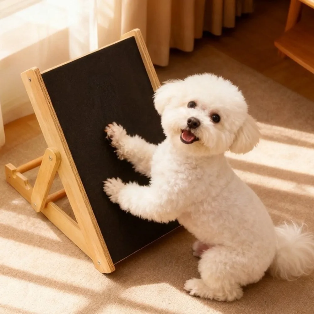 

Adjustable Height Dog Scratch Board Folding Standing Pet Nail Polisher Wooden Wear-Resistant Nail Trim Pad Pet Grooming