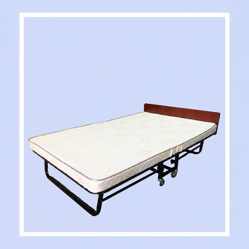 Nordic Folding Bed Metal Extra Bed Space Saving Movable Guest Bed for Hotel Office Home Dual Purpose Lunch Break Sleeping Cot