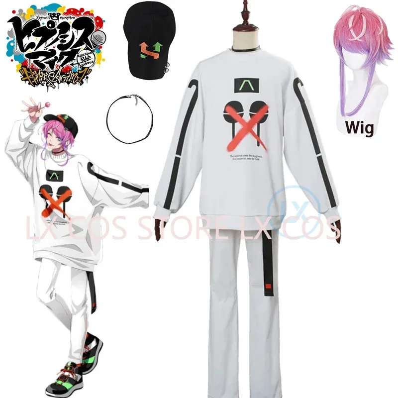 

Лили 123Аниме Голосовой актер Division Rap Battle Ramuda Amemura Косплей Костюм Взрослый наряд Спортивная одежда Топ Брюки Ожерелье Хэллоуин