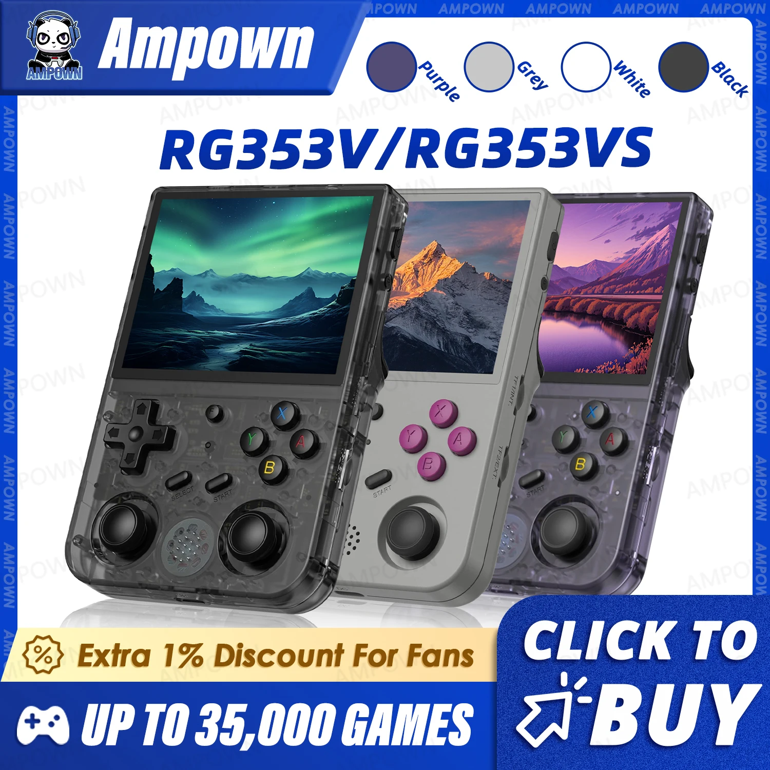 ANBERNIC RG353V RG353VS Handheld Game Console 3.5'' IPS Screen HDMI Output Android Linux OS Built-in Retro Emulator Player Gifts