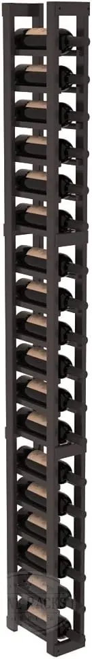 ®Estante de vino Instacellar, sistema de almacenamiento de vino duradero y expandible, mancha negra de Pino + acabado satinado, sostiene 18 botellas