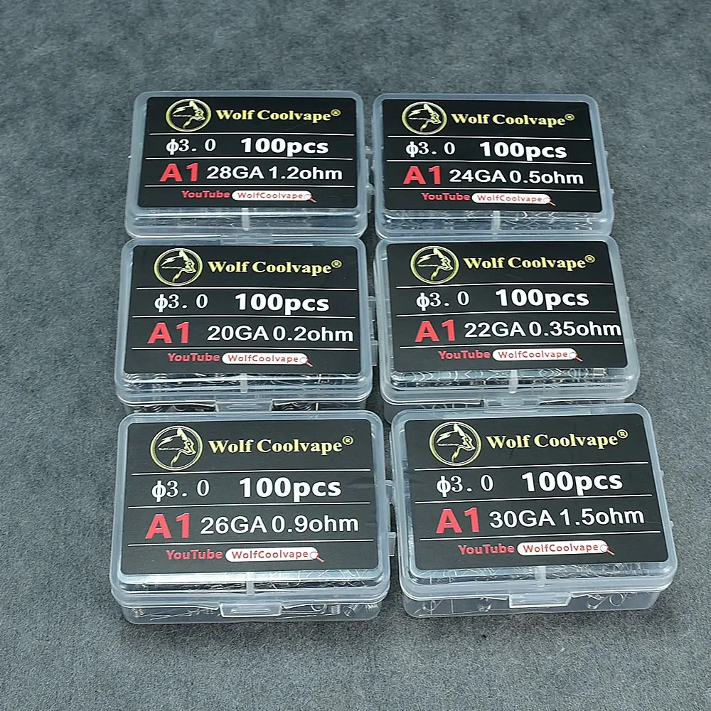 

100 шт. готовая катушка, проволока для вейпа A1, предварительно спиральная нагревательная проволока сопротивления для zeus x rta dead rabbit v3 rta