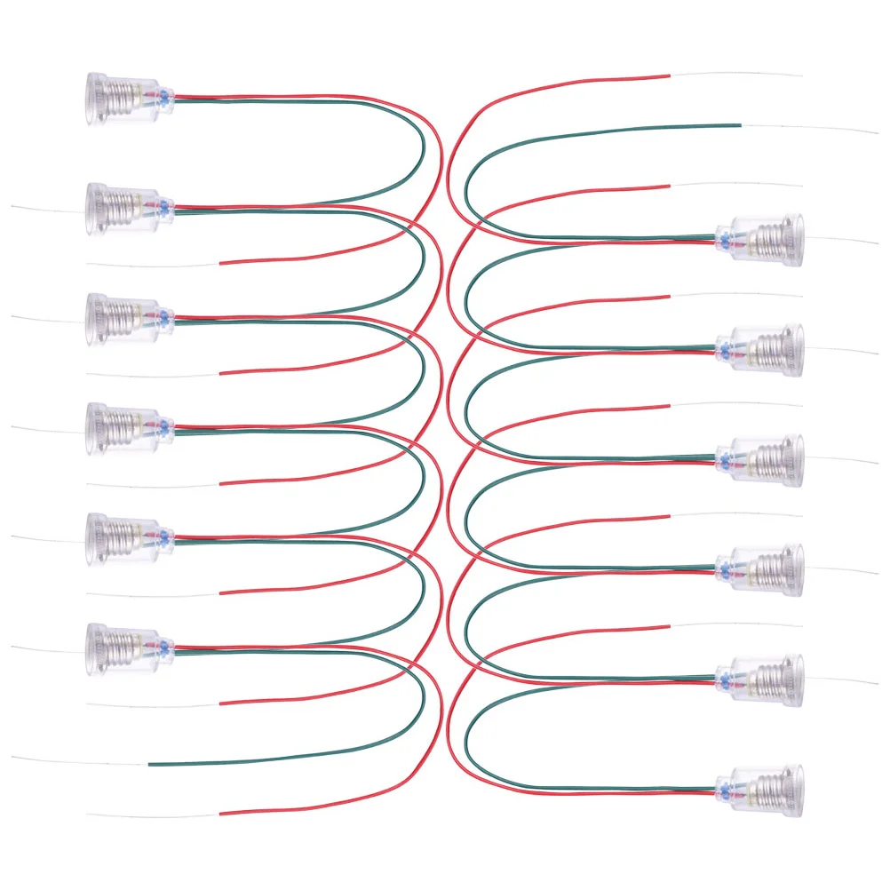 

12Pcs Lamp Holder Screw Base Plastic Shell Brass Light Bulb Holder with Wire for Lamp Repair Parts Light Socket Extension