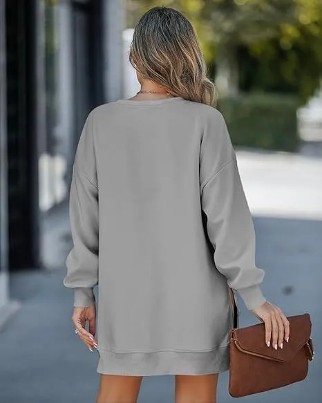 Style Pullover Hoodie Regular Fit Commute Style with Round Neck Asymmetrical No Hood Standard Length Single Women Sweatshirt