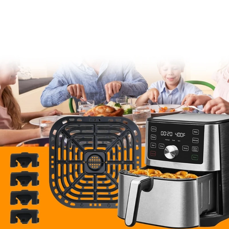 ملحق مقالي مقالي Air Fryer for 6 Quart وجبات لذيذة مربعة مربعة