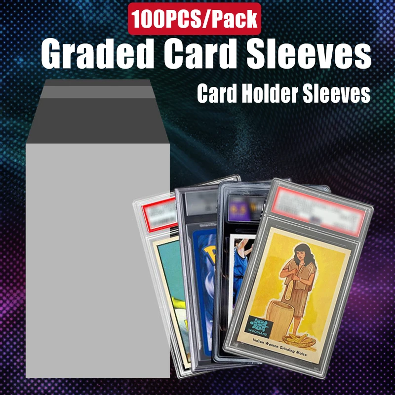 

Trading Card Sleeves For PSA BGS Graded Card, Clear Plastic Protect Sleeves For Card Holders, 35PT-180PT Standard Card and PTCG