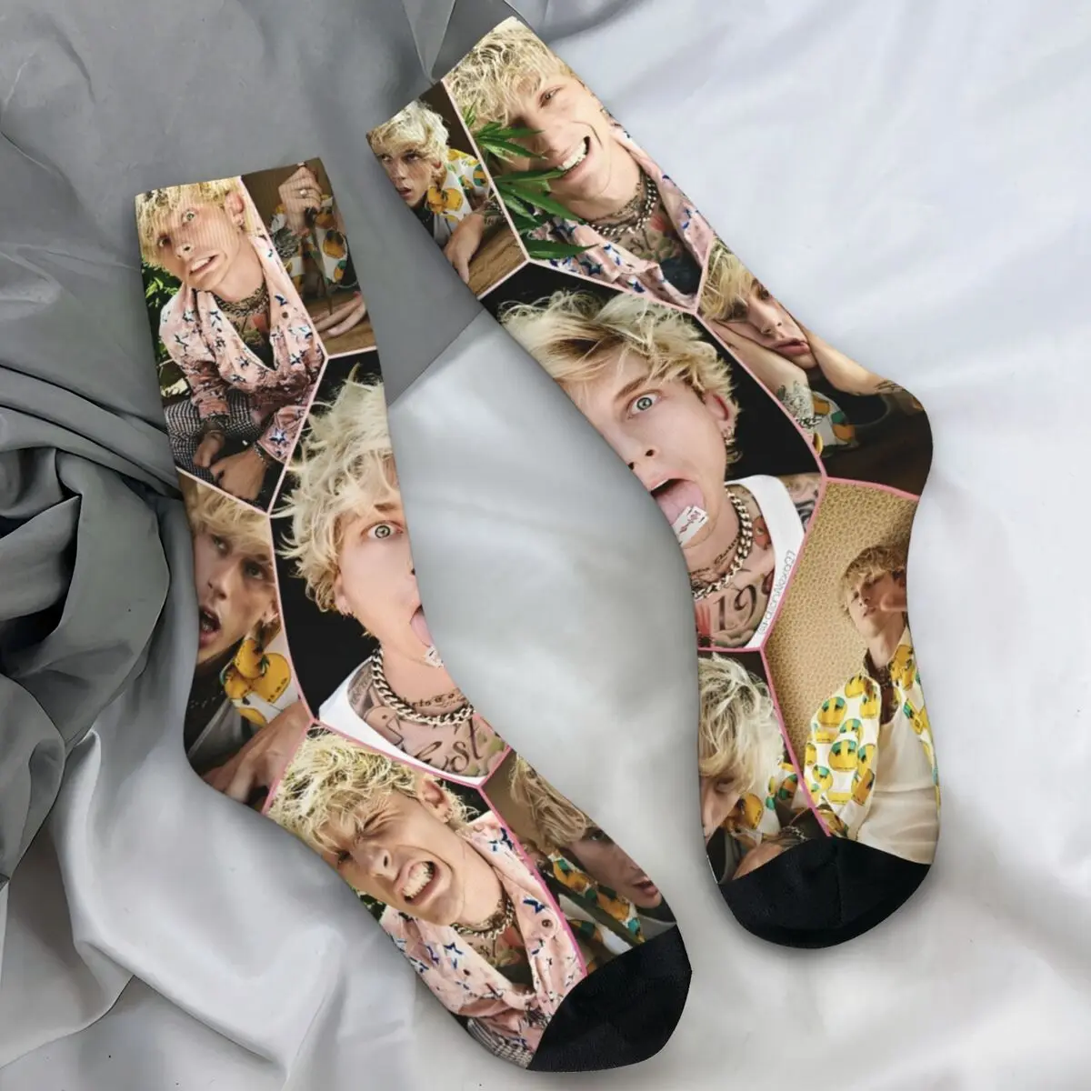 

MGK Machine Gun Kelly Rapper Чулки Повседневные носки с принтом Осенние противоскользящие носки Мужские удобные носки для бега