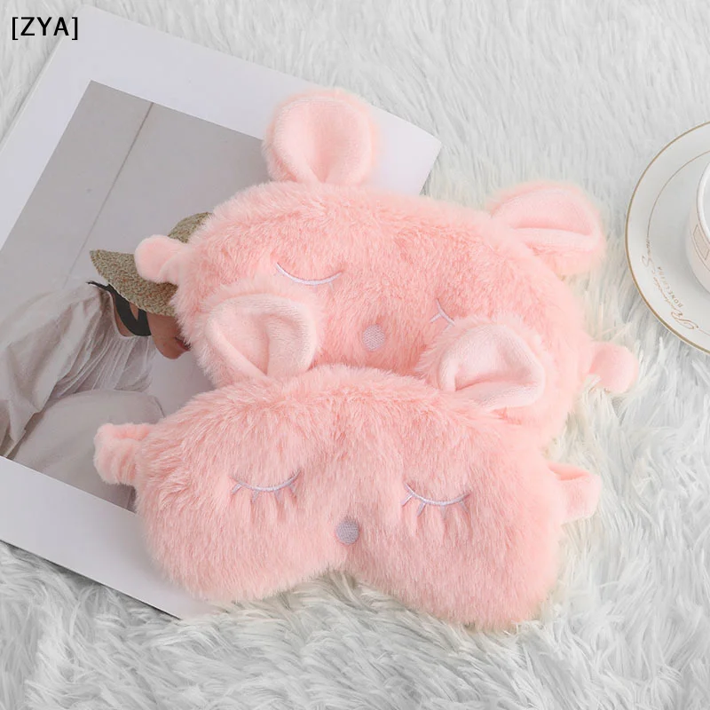 Plush Rabbit Ears Sleep Eye Mask Light Proof Night Eye Cover Skin-Friendly Eye Patches For Adult Children To Sleep Better[ZYA]