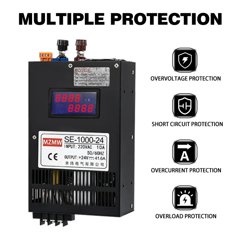 Adjustable Digital Display 1000W 1200W 1500W Switching Power Supply 12V 24V 36V 48V 60V 72V 80V 110V 150V 220V Transformers SMPS