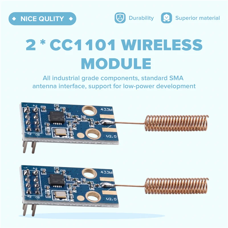 Excellent-2Pcs CC1101 Wireless Module 433Mhz Distance Transmission Board Wireless Transceiver Module