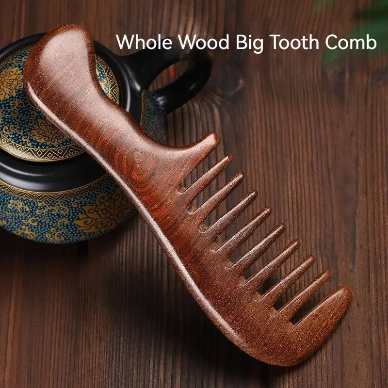 

Wooden Salon Waist Fragrance Anti Static Long Wide Tooth Detangle Home Natural Sandalwood Comb Massage Hair Tools