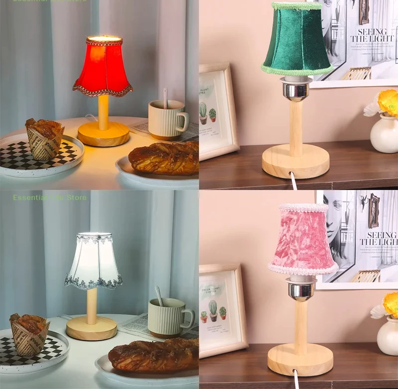 Simple Chandelier Lamp Shade Retro Candle Chandelier Cloth Lampshade Nordic Style Modern Lamp Cover For Home Decoration