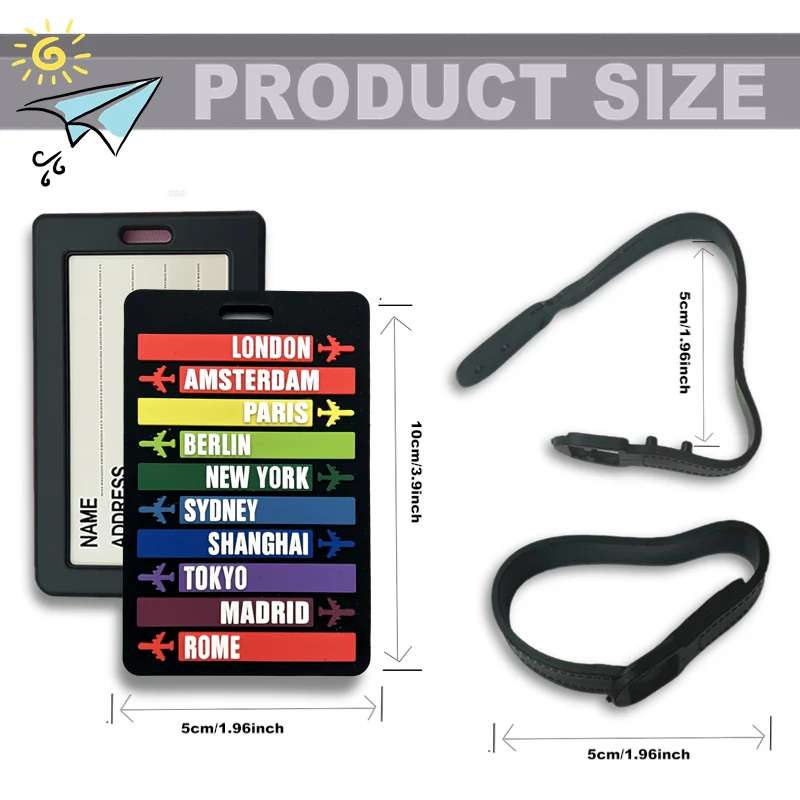 حقيبة أمتعة على شكل حرف جديد من مادة PVC تحمل اسم حقيبة الهوية وعلامة تحديد وإكسسوارات السفر #2