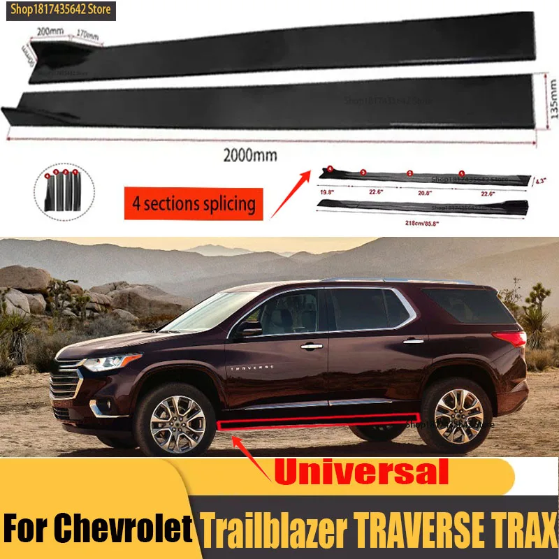 

Universal Car Side Skirt 8 Pcs 2.2m Winglet Splitters Lip Side Spoiler For Chevrolet Traverse Avalanche Blazer Camaro Cruze