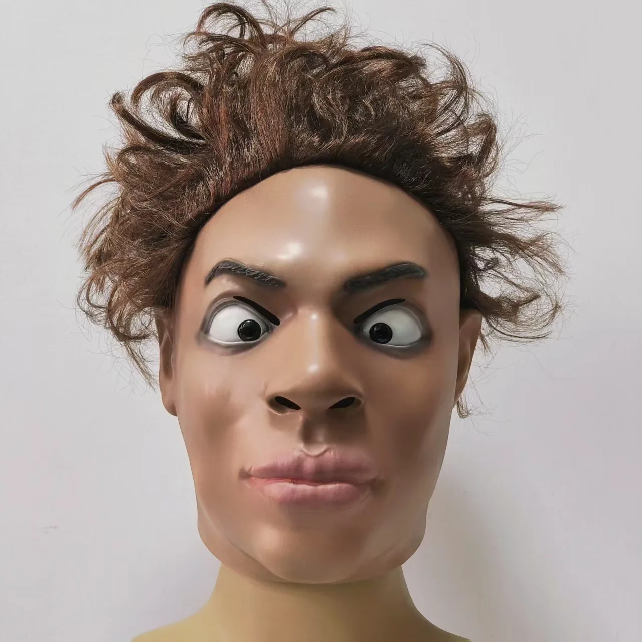 Realistische Latex-Menschenkopfmaske für Männer, Party-Scherzartikel, Kostüm, Halloween-Cosplay-Maske – Detail 1