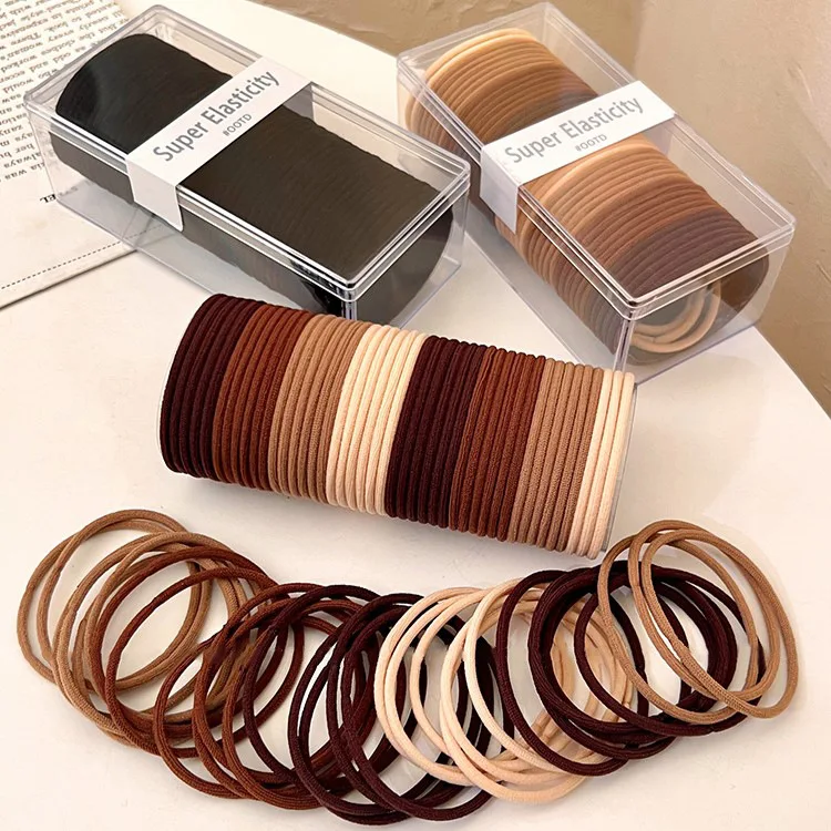 

50/100Pcs Girls Nylon Durability Elastic Hair Bands Ponytail Thin Hair Tie Rubber Scrunchies Hair Accessories for Girls Headband