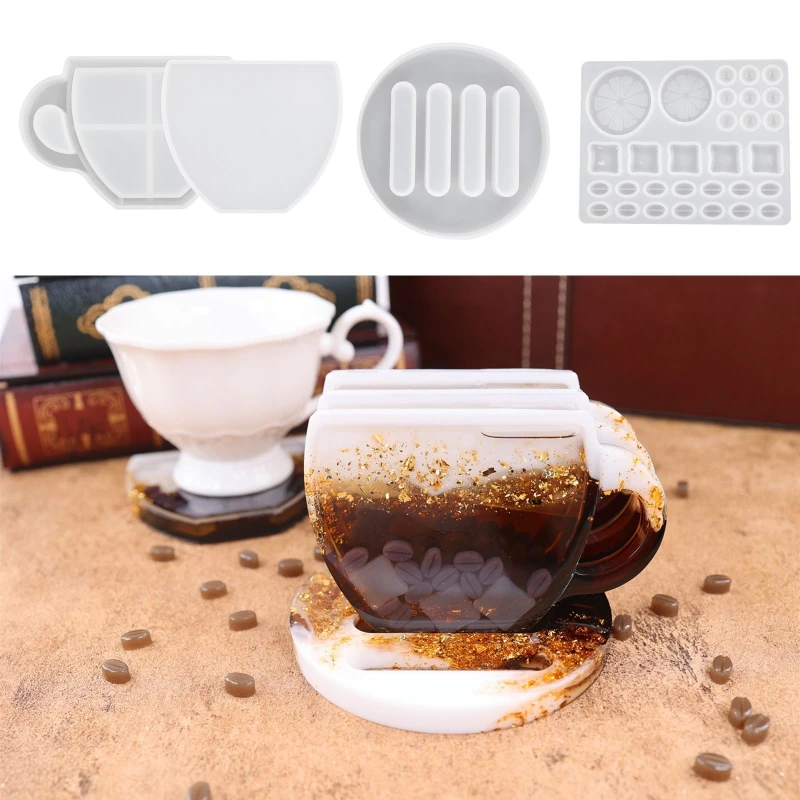 コーヒーレモンスライス型シリコーンカップコースタートレイエポキシ樹脂鋳造型